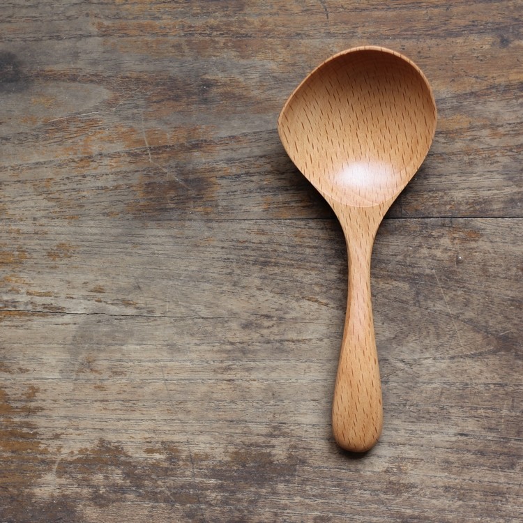 Ryomoto Shizuna Solid wood spoon Stirring spoon Japanese beech short handle small scoop soup spoon