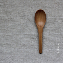 Liangyuan still product Simple Japanese solid wood porridge spoon Lotus wood chestnut spoon Big head eating spoon