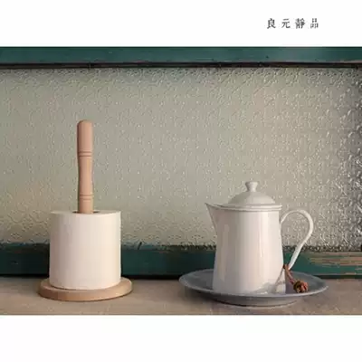 Liangyuan still product Japanese Nordic style paint-free Beech roll paper towel rack Solid wood paper towel column