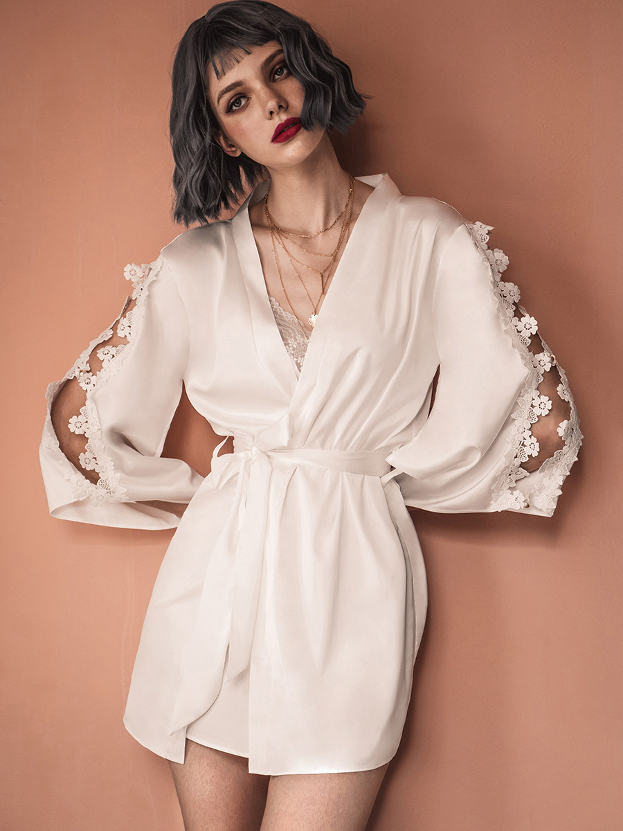 Sexy pajamas senior women 2021 new spring and summer net red explosion ice silk suspender night dress night gown morning robe