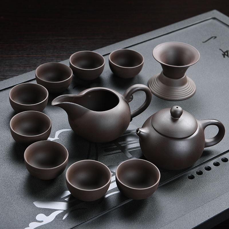 Home Purple Sand Kongfu Tea Furniture Set Set A Whole Set Of Ceramic Teapot Tea Cup Tea Dao Gift Tea Set Group