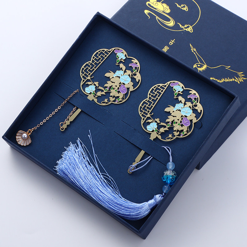 (Farfetched flowers) Classical Chinese Wind Metal Bookmark Creative students customize the lettering gift with handmade gifts