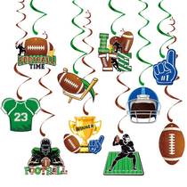 New Super Bowl football party decoration spiral hang tag American football theme fan party decorations