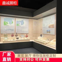 Custom Museum Antique Artifacts Calligraphy calligraphy Porcelain Glass Display Case electric door Along Wall Through Cabinet Exhibition Display Case