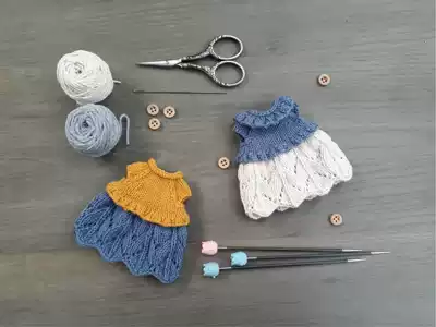 Needle knitting Doll Doll Doll dress graphic illustration plain text tutorial Chinese version