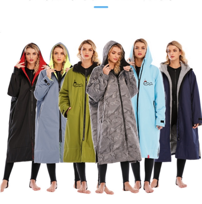 Swimming training Warm Water Jacket Wardrobes Waterproof Windproof Bathrobe Surf Diving Wind Outdoor Changing Cloak