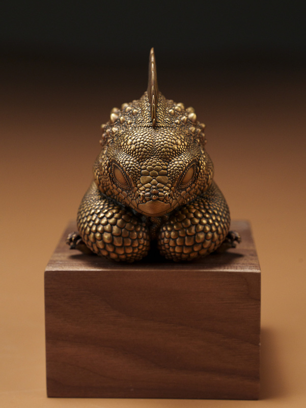 Natural History | Wf2026 Limited Edition Bronze Green Lizard Pet Figurine Lizard Tea Pet Collectible Trendy Toy Copper Sculpture