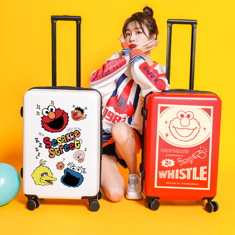 Sesame Street lightweight trolley case 20 inch net red ins luggage female small universal wheel 24 inch student suitcase