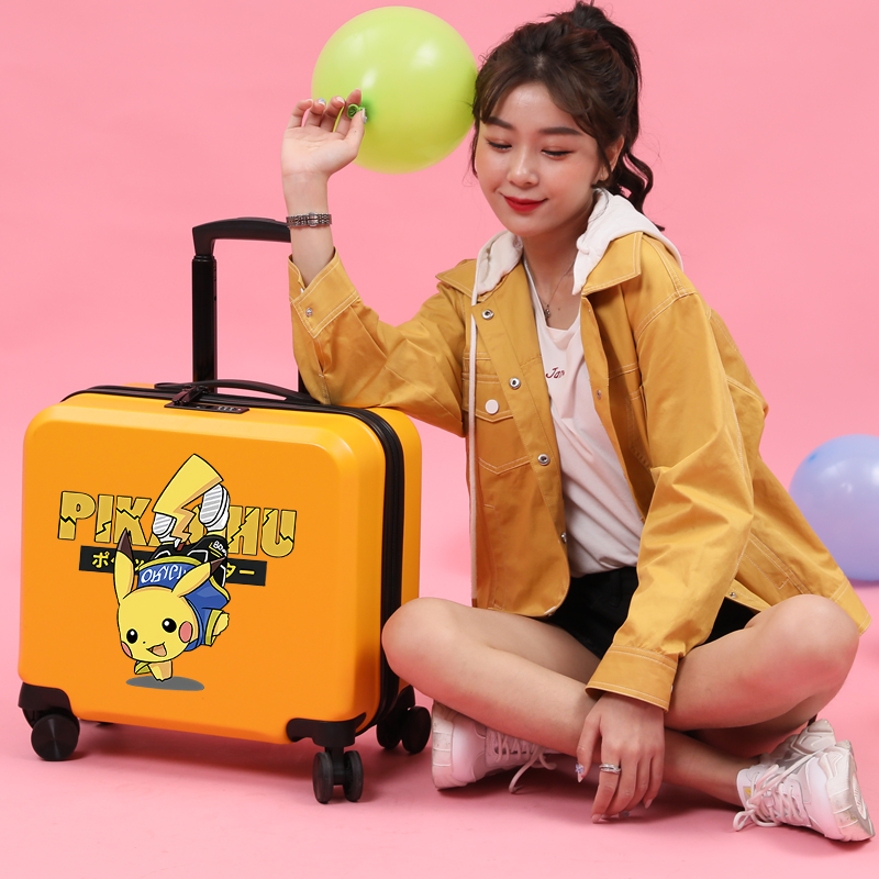 Children pull box cartoon net red ins suitcase can sit female small student suitcase universal wheel 19 inch male