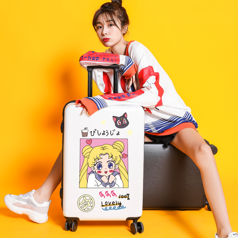 Lightweight trolley case female 24 inch universal wheel net red ins cartoon luggage 20 inch small student suitcase male
