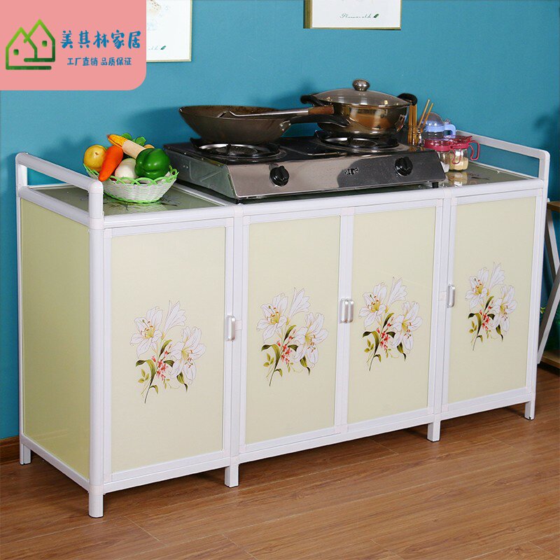 Storage cabinet kitchen integral cabinet Easy Home Bowl Tray Cabinet Aluminum Alloy Economy Rental room Hearth Gas Tank Cabinet