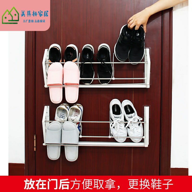 Door back shoe rack affixed to the door on the adhesive type door back shake sound The same wall-mounted dormitory new living room can be hung behind the door