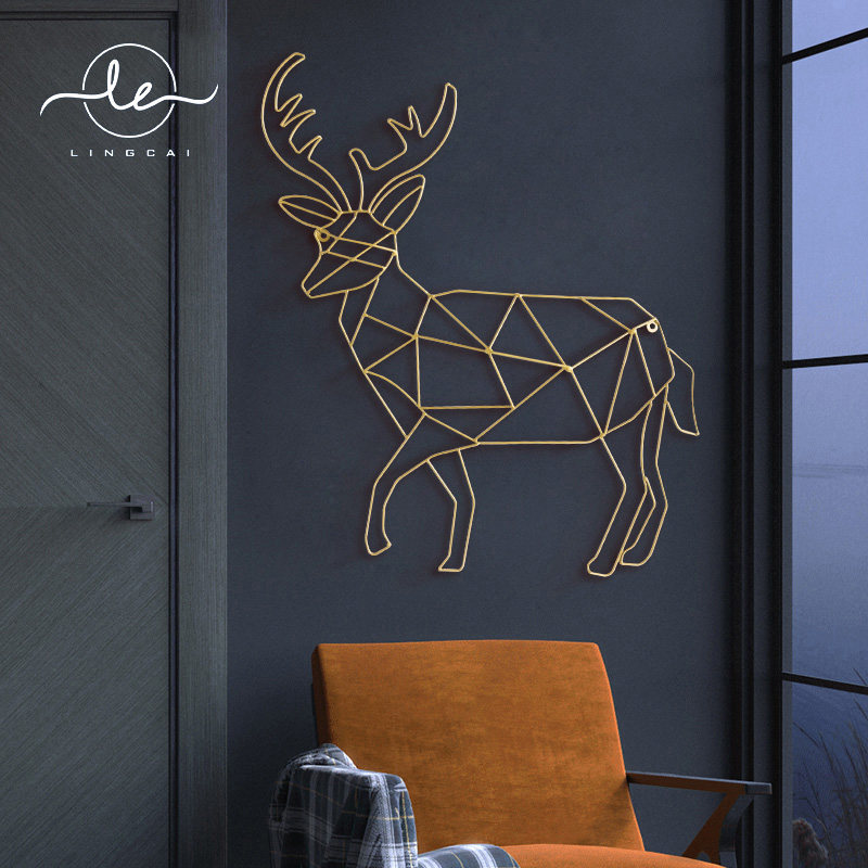 Nordic Style Living Room Bedroom Wall decoration Children's room Creative Animals Iron Art Solid Hanging Wall Wall-hanging