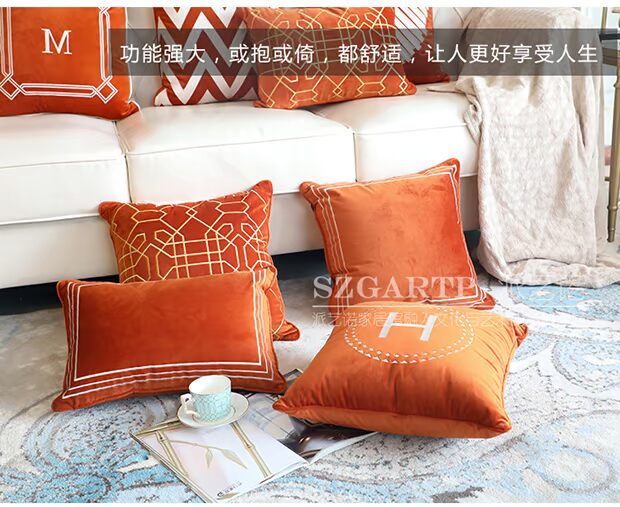 Sofa phong cách châu Âu gối đệm phòng ngủ phòng khách ánh sáng sang trọng đơn giản sang trọng sang trọng mô hình bay cửa sổ lớn gối Mỹ - Trở lại đệm / Bolsters chăn gối 2 trong 1