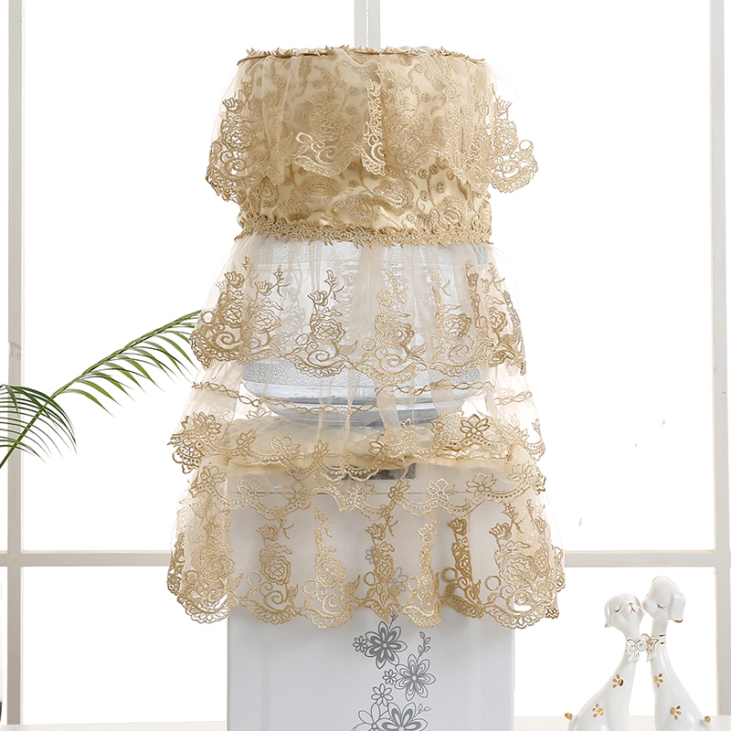 European-style lace water dispenser cover two-piece set modern simple living room fabric household mineral water bucket universal dust cover