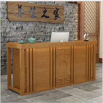 New Chinese Teahouse cashier yoga studio bar custom Zen clubhouse counter small retro reception desk