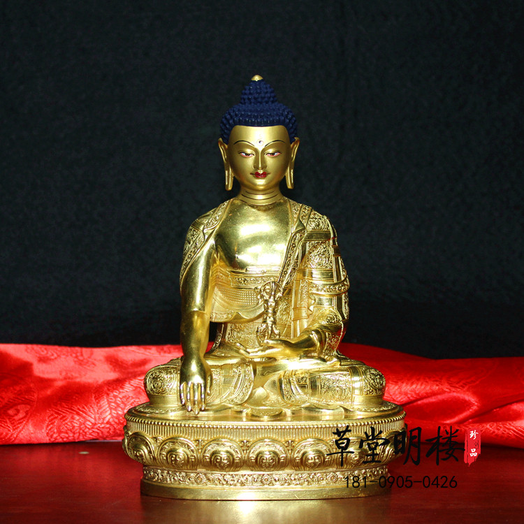 Unmoving Buddha Pure copper gilt seven-inch Seiko Buddha statue Tibetan Tantric Unmoving Tathagata can be hidden