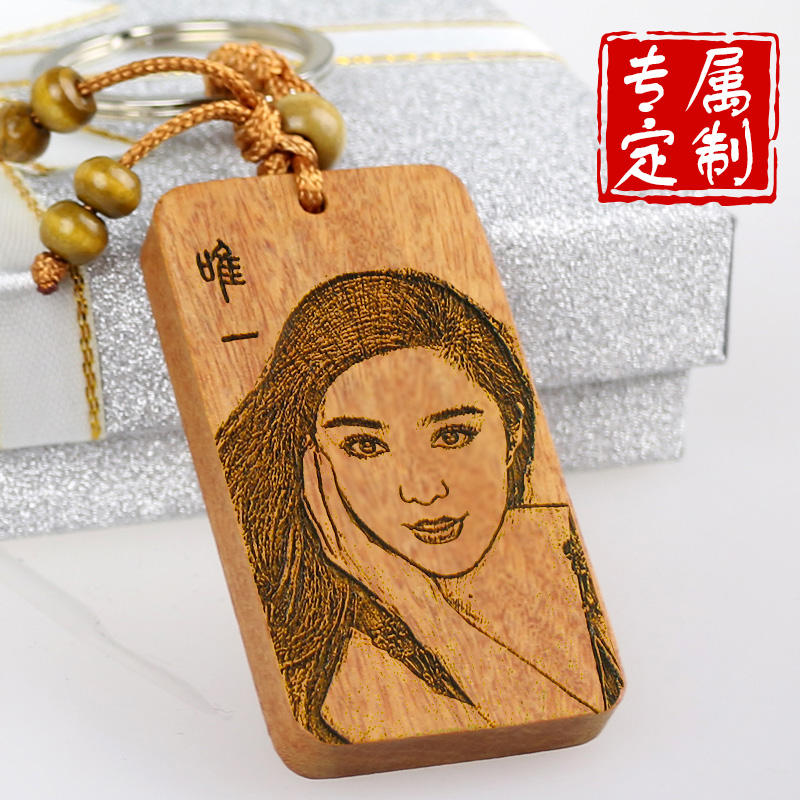 Keychain custom pendant diy photo couple car key card chain creative lettering birthday gift pair