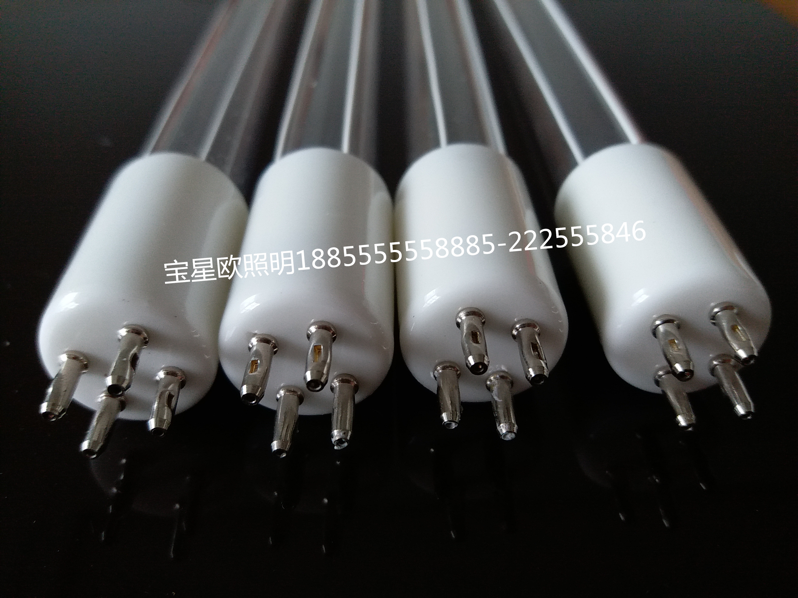 Single-ended four-pin ceramic head quartz ultraviolet water treatment disinfection and sterilization lamp sewage purification lamp special offer