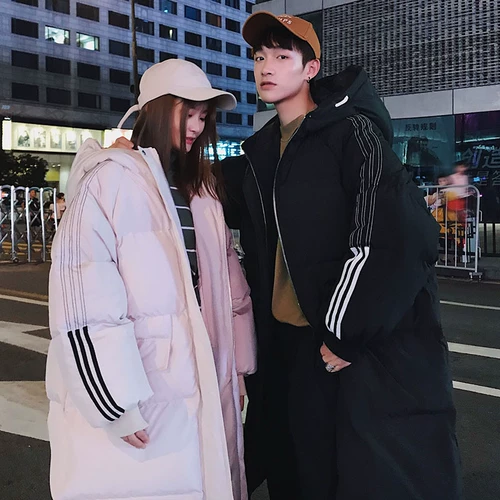 Парная одежда для влюбленных, пуховик, длинная куртка, широкая цветовая палитра, увеличенная толщина, французский стиль, длина макси