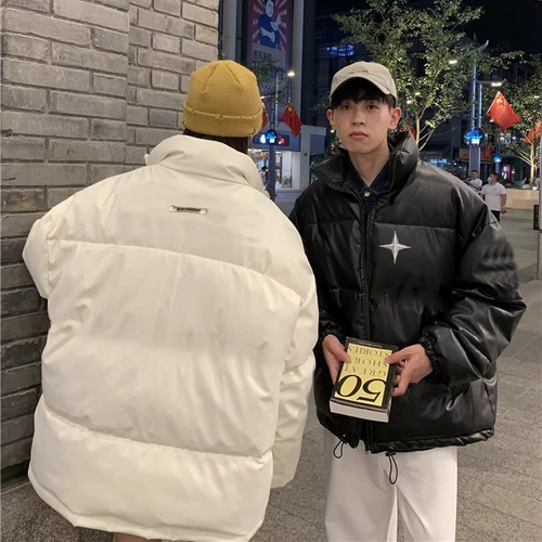 Tide, полиуретановая парная одежда для влюбленных, зимний пуховик, куртка, популярно в интернете, в корейском стиле, увеличенная толщина