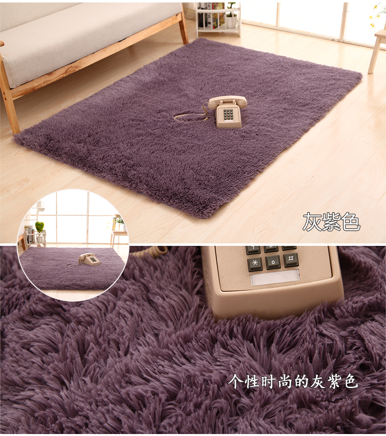 Silky thảm dày có thể được nước cuốn trôi màu thảm thảm mượt phòng khách bàn cà phê ngủ cạnh giường ngủ thảm Continental - Thảm thảm gấp gọn