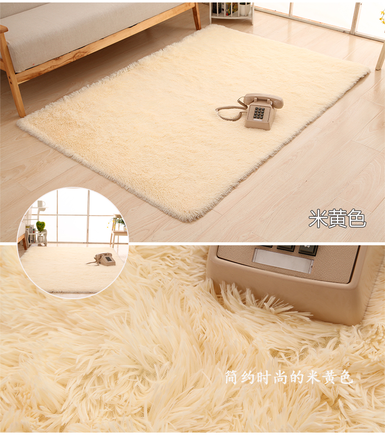 Silky thảm dày có thể được nước cuốn trôi màu thảm thảm mượt phòng khách bàn cà phê ngủ cạnh giường ngủ thảm Continental - Thảm thảm gấp gọn