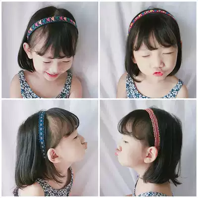 Korean Children's National Wind hair hoop little girl cute non-slip hairclip tidal girl headgear girl princess hair hoop