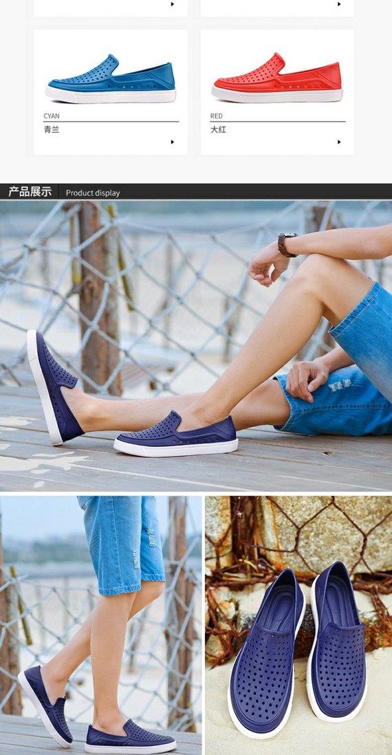 Mùa hè 2017 dép nam mới Hàn Quốc Giày nam lỗ đi biển Giày dép nam không trơn trượt Giày dép nam giày vải nam