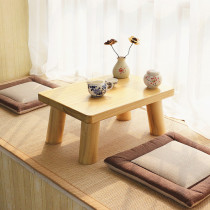 Japanese-style burning Tung wood Tatami coffee table Bay Window table Small coffee table Simple mini low table Balcony Creative round square table