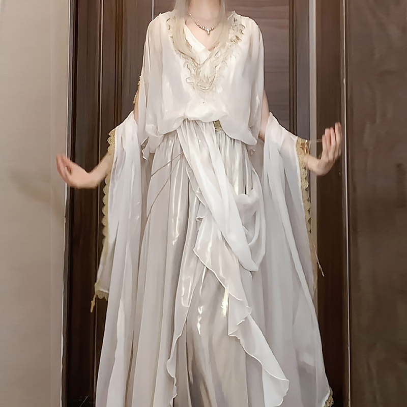 Judgment Angel Original Lolita Design Dress Greek Goddess Fairy-Like Long Dress Cloak Cosplay Private Design