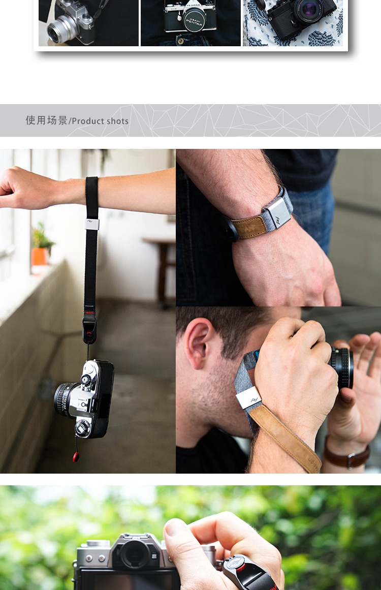 Đỉnh cao CUFF Canon Nikon Máy ảnh Sony DSLR Dây đeo cổ tay Micro Đơn đeo tay - Phụ kiện máy ảnh DSLR / đơn túi đựng máy ảnh bằng da