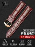 Crocodile Skin-коричневая коричневая линия-роз золотая игла