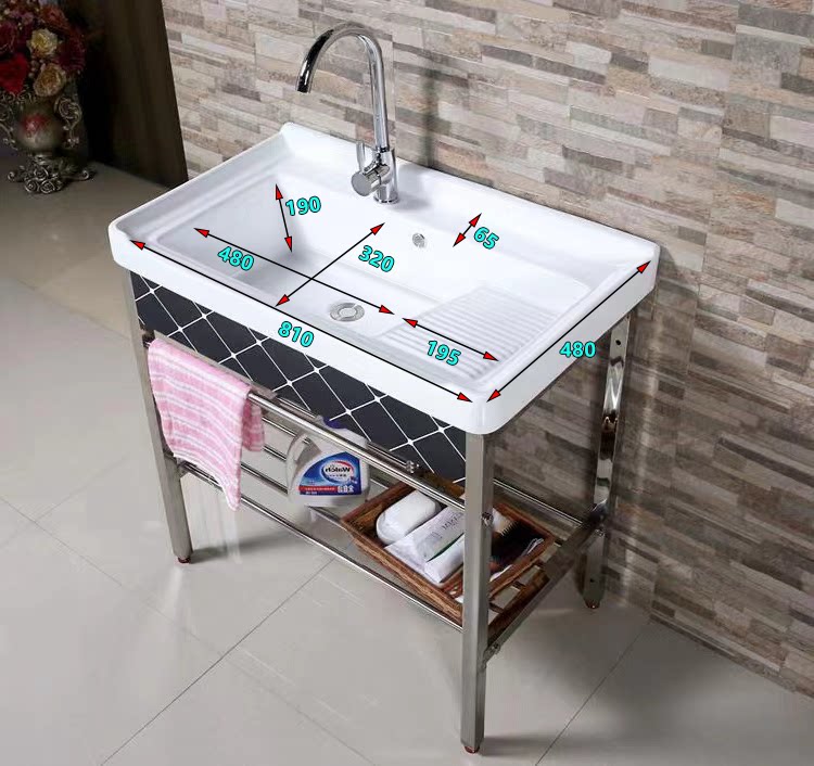 Ceramic Laundry Balcony Balcony Balcony Stainless Steel Balcony Basin Washing Groupment