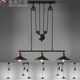 Loft Retro Industrial Style Liftable Pulley Wrought Iron Chandelier Creative Personalized Net Coffee Restaurant Bar Chandelier