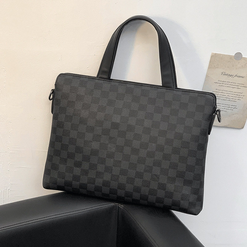 To Zumbra Da Europe Station Genuine Leather Plaid Handbag New Fashion Leather Bag Computer Bag Business Briefcase