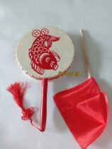 25CM happy fishing drum hotba drum Tibetan dance props dance special leather fan drum cowhide drum