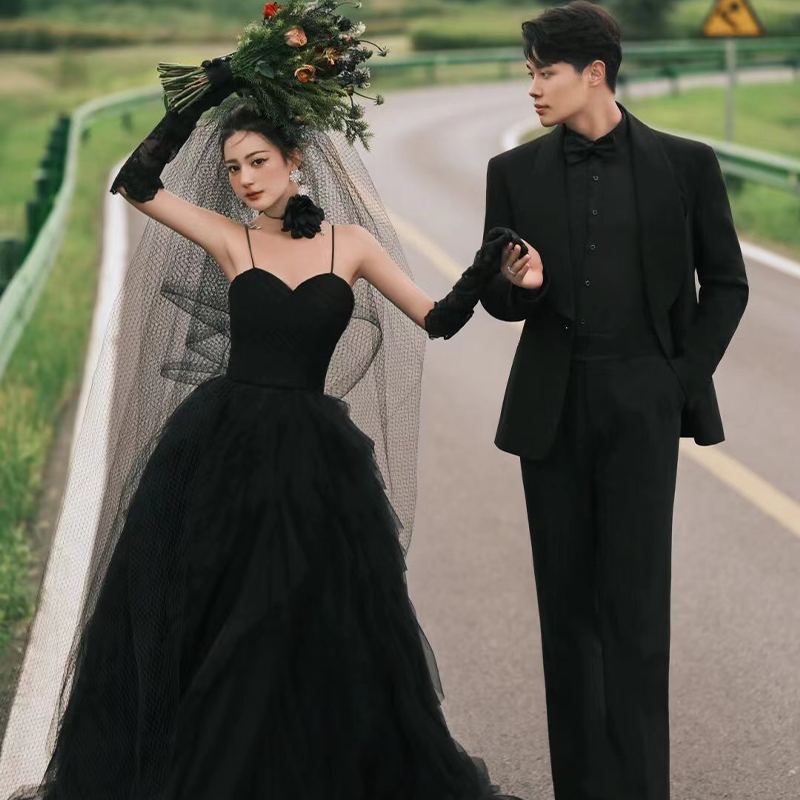 New Studio-Themed Photo Shoot Black Couple Wedding Travel Photography Niche French High-End Summer Evening Dress
