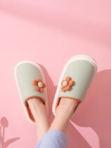 Lady slippers Winter flower Flowers Warm Princess Wind 2021 Burst New Autumn style Thick Bottom Slippers Couple Cotton Shoes