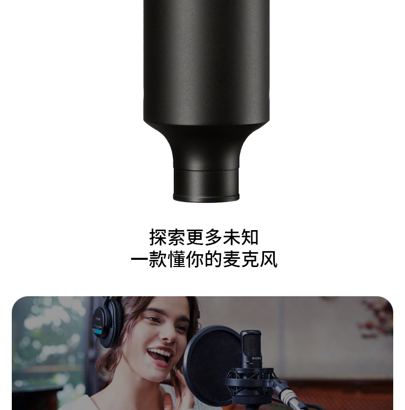 Sony/索尼 C-80 C-100电容麦克风 主播K歌游戏有声书ASMR录音话筒