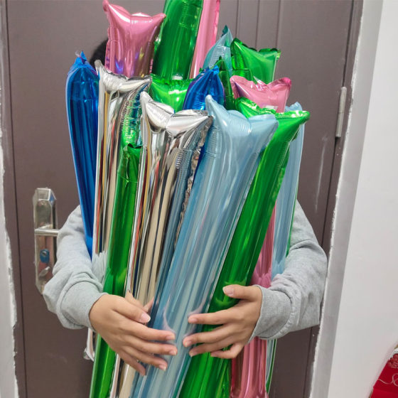 气球铝膜加油棒运动会啦啦队加油棒手持助威棒气球响亮充气棒包邮