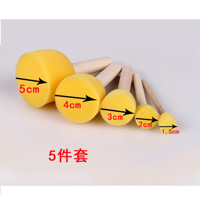 Children's art painting material diy rubbing round sponge painting brush paint graffiti tool small mushroom head stamp