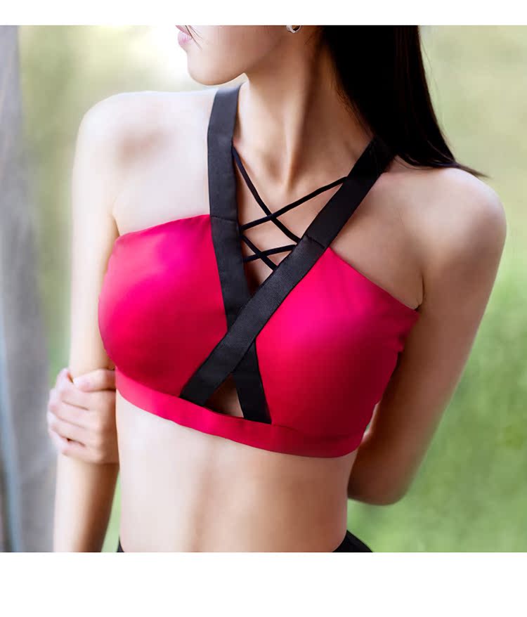 Sexy máy cẩn thận hiển thị xương đòn vẻ đẹp trở lại áo ngực thể thao nhanh chóng làm khô tập thể dục đồ lót áo gymshark