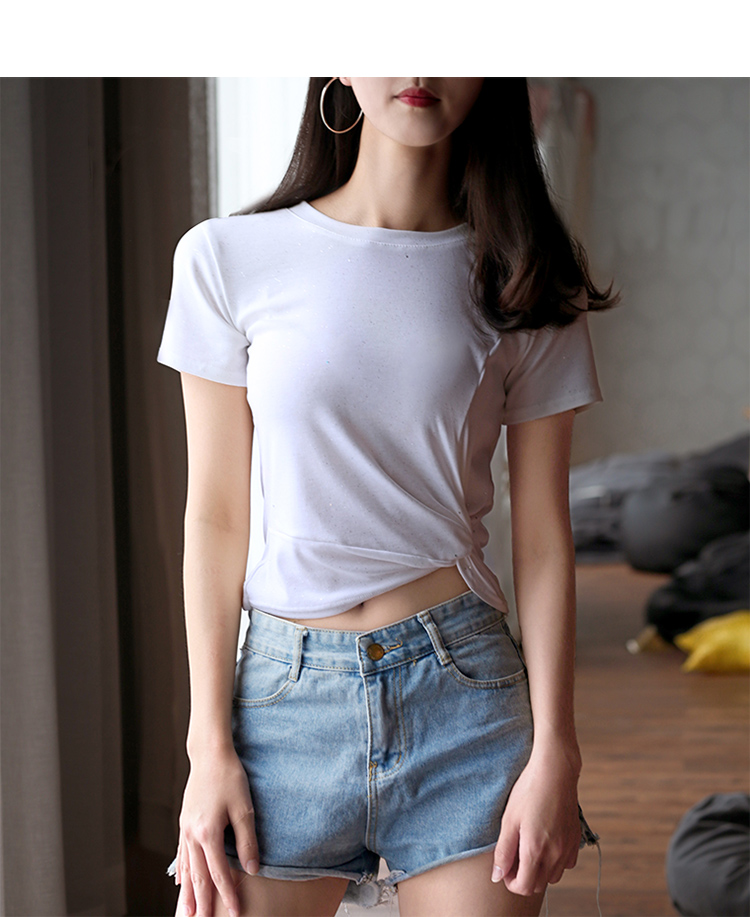 Mùa hè mới mỏng vòng cổ ngắn tay áo ngắn phần khô nhanh thể thao t-shirt hot hạt casual hoang dã cao eo áo sơ mi nữ triều áo ba lỗ gymshark
