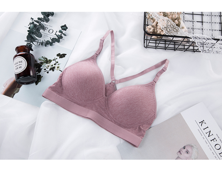 Cố định miếng đệm ngực không có vòng thép thể thao áo ngực thoáng khí thoải mái nhẹ ngủ cô gái chống sốc tập hợp đồ lót yoga mùa hè quần xì áo vú