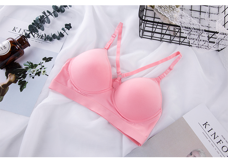 Cố định miếng đệm ngực không có vòng thép thể thao áo ngực thoáng khí thoải mái nhẹ ngủ cô gái chống sốc tập hợp đồ lót yoga mùa hè quần xì áo vú