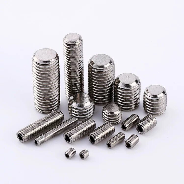 GB77 M5X3-M5X35 stainless steel fastener nut 304 inner hexagon flat end set screw