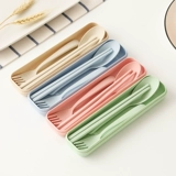 Креативные милые палочки для еды, вилка для школьников, портативная посуда, комплект, переносная ложка, система хранения, в корейском стиле, 3 предмета