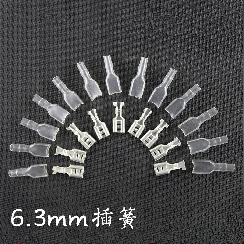 6 3 plug spring terminal sheathed copper connector plug female plug-in cold-pressed terminal thick 6 3 plug spring