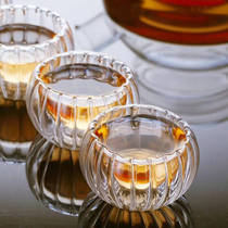Heat-resistant thickened double-layer glass small teacup tea cup Insulated transparent Teacup Kung Fu tea set 6 packs
